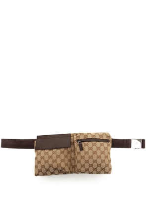 Gucci Pre-Owned 2000-2015 GG Canvas Double Pocket belt bag - Neutrals