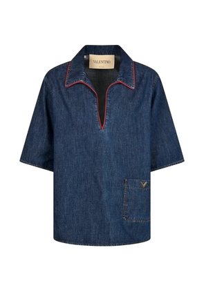 Valentino Garavani VLogo contrast-trim T-shirt - Blue