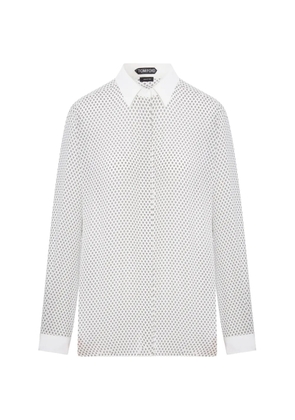 TOM FORD geometric-print silk shirt - White