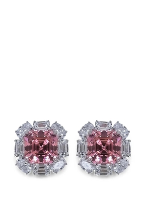 Fantasia by Deserio flower stud earrings - Silver