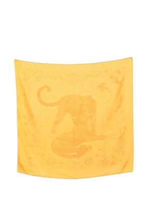 Hermès Pre-Owned 2010s leopard-print scarf - Yellow