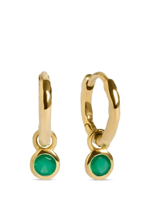 Monica Vinader onyx-pendant hoop earrings - Gold