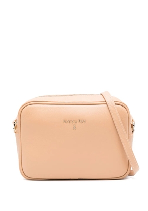 Patrizia Pepe logo-lettering leather cross body bag - Neutrals