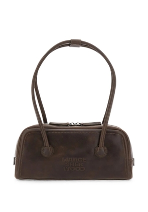 Marge Sherwood logo-debossed leather shoulder bag - Brown