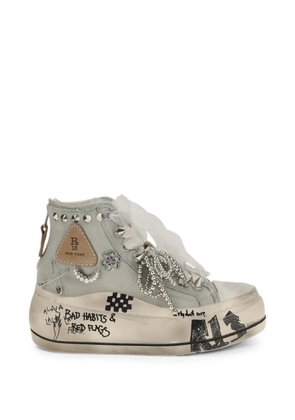R13 embellished distressed sneakers - Blue