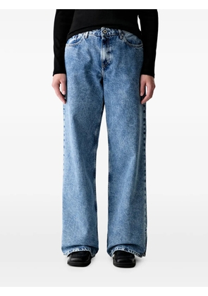 Karl Lagerfeld Jeans logo-patch wide-leg jeans - Blue