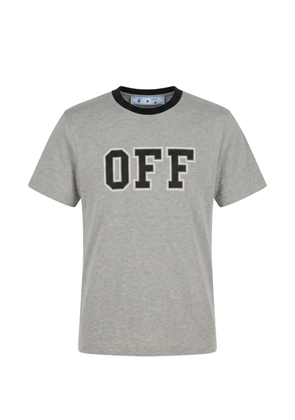 Off-White logo-print ringer T-shirt - Grey