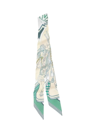 Hermès Pre-Owned 2021-2026 Bouquets Sellier Silk Twilly Scarf scarves - Green