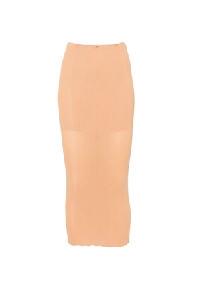 Alberta Ferretti ribbed-knit midi skirt - Neutrals