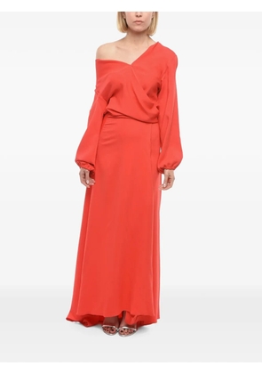 SUPER BLOND belted wrap maxi party dress - Red