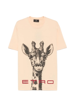 ETRO giraffe-print logo-print T-shirt - Neutrals