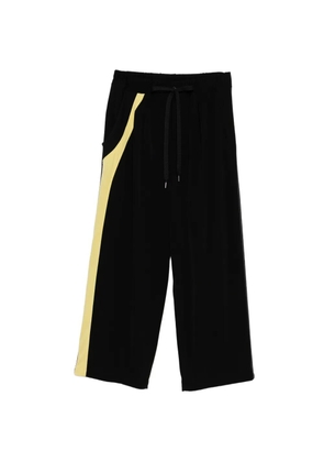 Y's tape-detail jersey track pants - Black