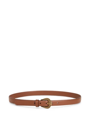 ETRO leather belt with Paisley buckle - Brown