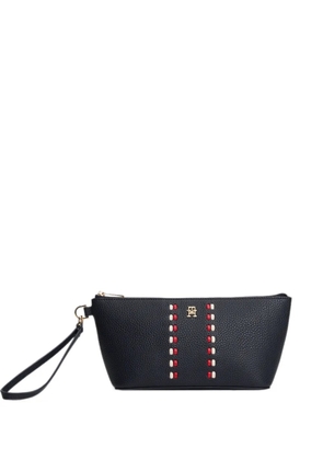 Tommy Hilfiger braided pebbled-texture make up bag - Blue