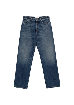 Miu Miu logo-embroidered straight-leg jeans - Blue