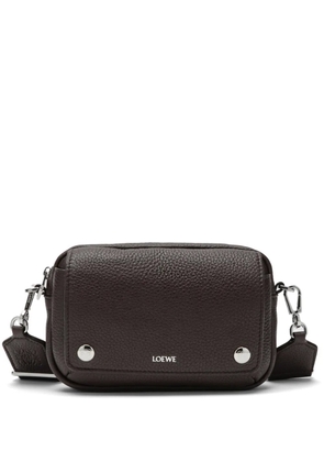 LOEWE small Pebble logo-print grained shoulder bag - Brown