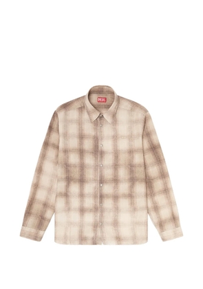 Diesel check shirt in fluid fabric - Neutrals