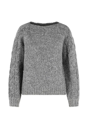 ISABEL MARANT braided-trim knitted sweater - Grey