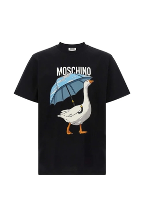 Moschino goose-print logo-print T-shirt - Black