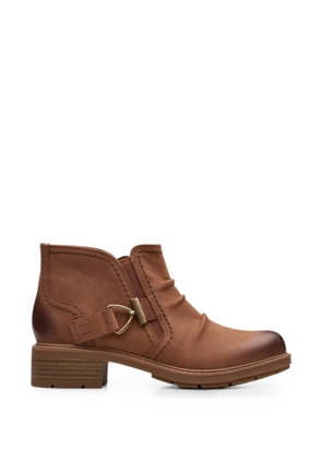 Clarks Originals Hearth Clara buckled leather ankle boots - Brown