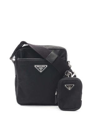 Prada Pre-Owned 2013-2026 Saffiano Trimmed Re Nylon Zip Top crossbody bag - Black