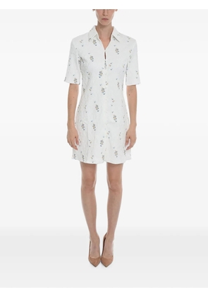 SAMSOE SAMSOE Mariah floral-jacquard mini shirt dress - White