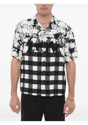 Neil Barrett checked floral-print shirt - White
