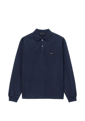 Prada long-sleeved cotton polo shirt - Blue