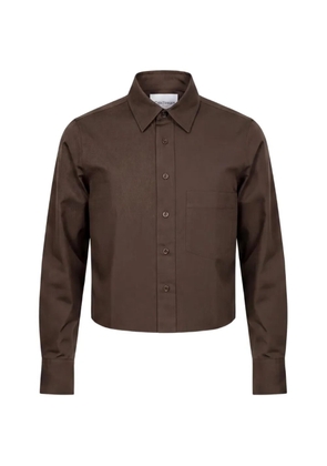 Closed cropped long-sleeve shirt - Brown