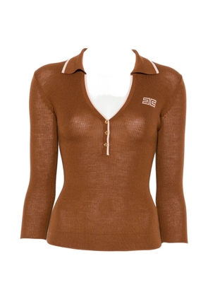 Elisabetta Franchi short-sleeve polo top - Brown