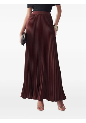 WILLA pleated A-line maxi skirt - Red
