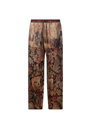 Pierre-Louis Mascia Aloe patterned-jacquard trousers - Gold