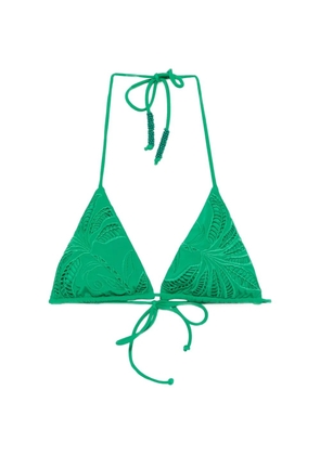 FARM Rio embroidered triangle bikini top - Green