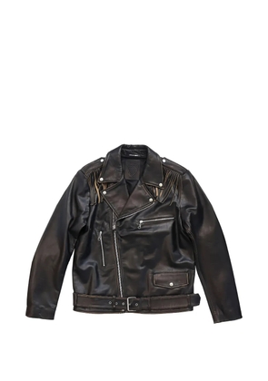 Htc Los Angeles Mick fringe-detail leather jacket - Black