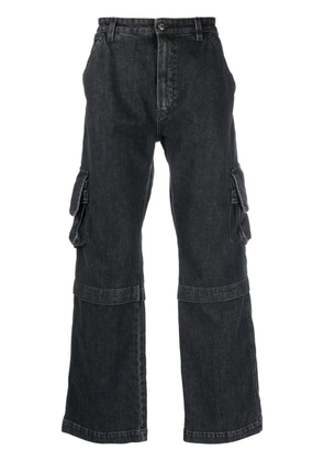 Htc Los Angeles straight-leg denim cargo jeans - Black