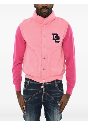 DSQUARED2 logo-print snap-button sweater - Pink