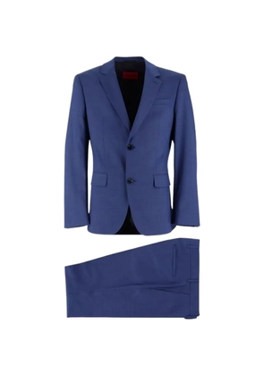 HUGO single-breasted slub-texture suit - Blue