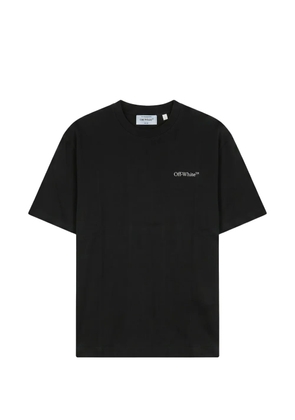 Off-White logo-embroidered cotton T-shirt - Black