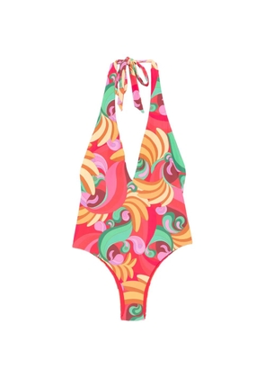 FARM Rio halterneck swimsuit - Red