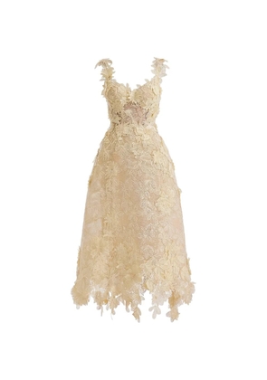 Gemy Maalouf 3D floral-appliqué cage dress - Neutrals