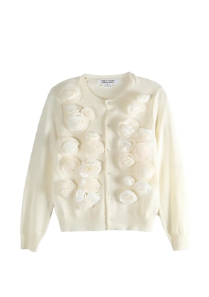 Comme Des Garçons Comme Des Garçons rose-detail buttoned cardigan - Neutrals