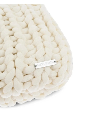DSQUARED2 logo-plaque beanie - White