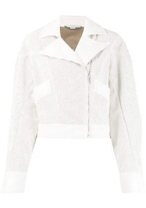 Stella McCartney perforated biker jacket - White