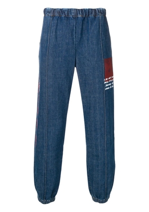 Off-White Leonardo da Vinci quote jeans - Blue