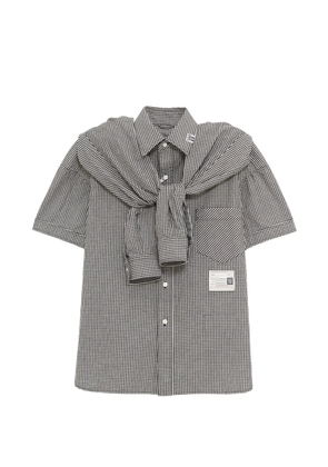 Maison MIHARA YASUHIRO gingham-pattern layered-design shirt - Black