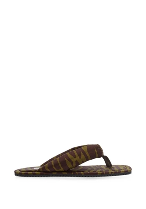 The Attico Indie zebra-print flip flops - Brown