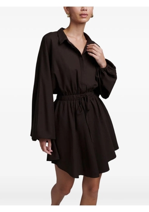 ST MRLO Shauna drawstring-waist long-sleeve mini dress - Brown