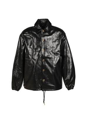 Willy Chavarria coach leather jacket - Black