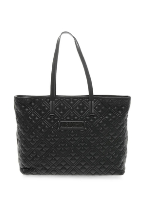 Moschino logo-plaque tote bag - Black