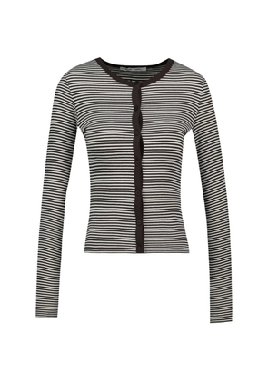 SAMSOE SAMSOE striped cotton cardigan - Brown